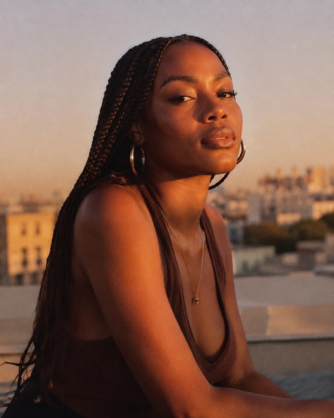 Rooftop Golden Hour style preview - AI Selfie Editor Portrait & Photo Enhancer for Instagram, Pinterest, Facebook and Snapchat
